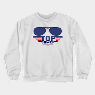 Top Gamer Funny Retro Cool Gaming Crewneck Sweatshirt